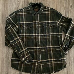 ORVIS 100% Cotton Flannel Shirt Jacket with Pockets. Size Large.